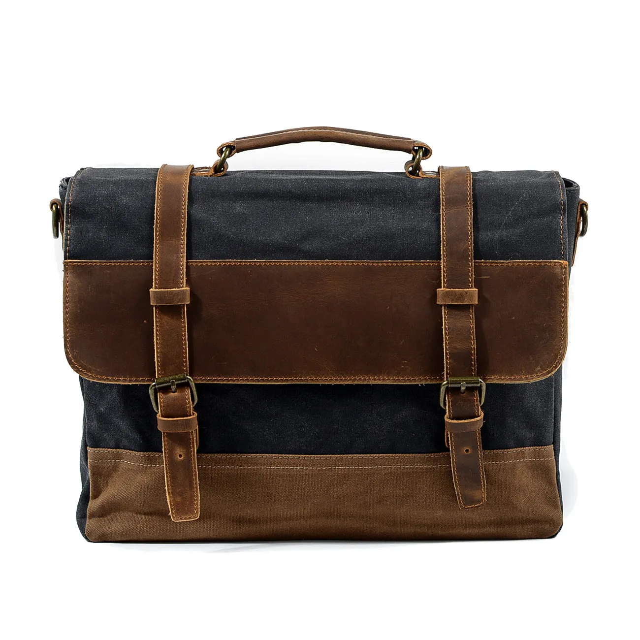 Retro Waxed Canvas Messenger Bags with Multiple Pockets