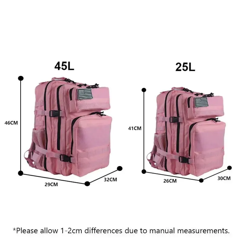 Tactical Backpack for Men - 25L/45L Gym Fitness, Camping, Hiking Daypack with Molle System, Large Travel Laptop Duffel Pack