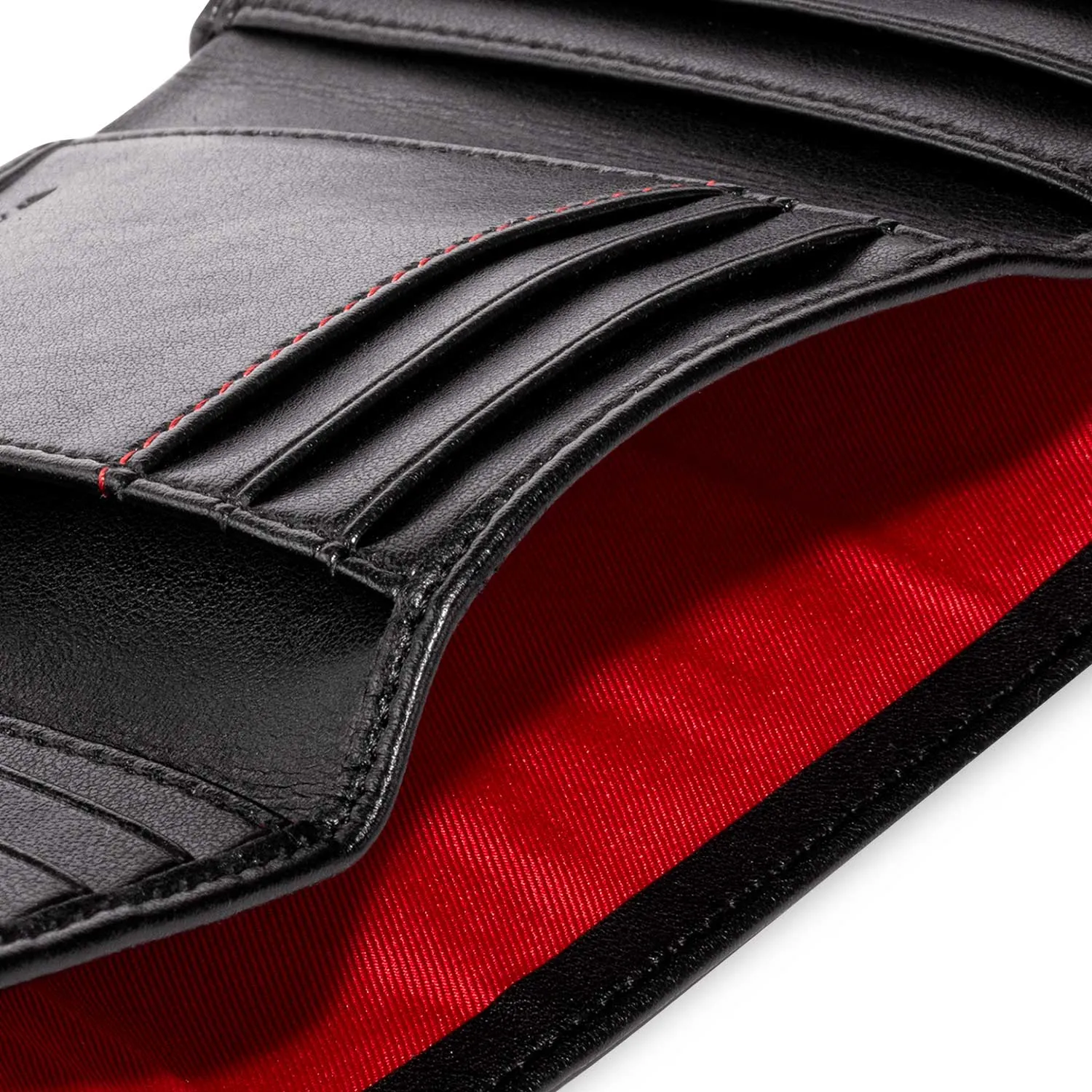 Trifold Vegan Leather RFID Protective Wallet for Key Belt Chain | Black