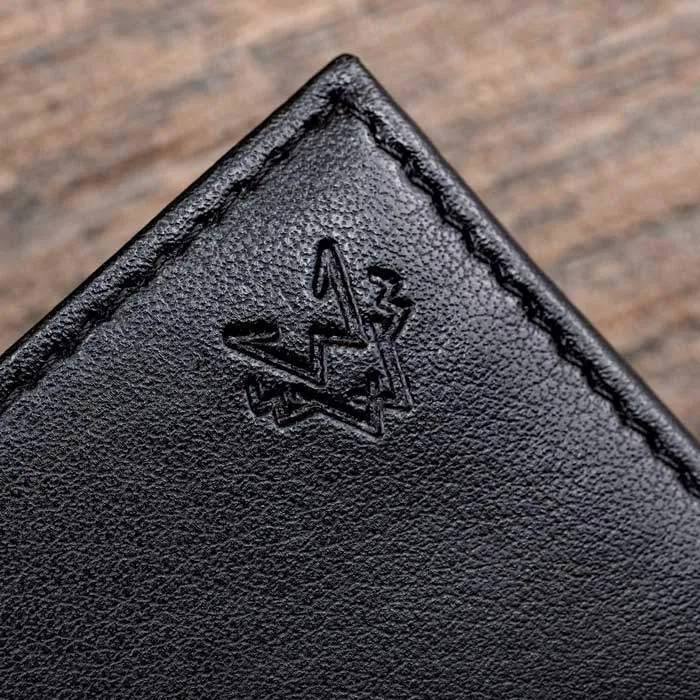 Trifold Vegan Leather RFID Protective Wallet for Key Belt Chain | Black